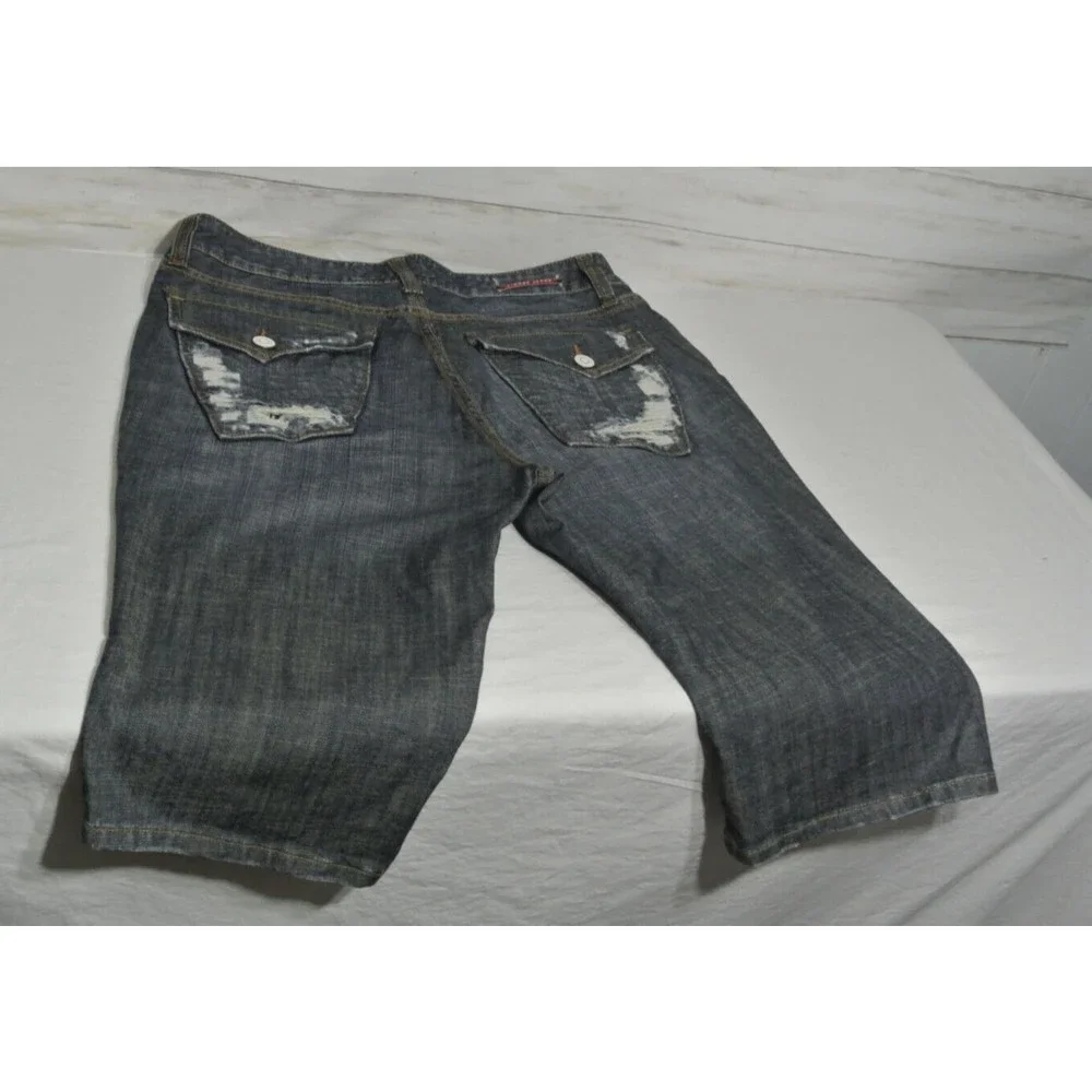 VIGOSS Size15/16 Blue Jeans Stretch LONG Bermuda Shorts 36